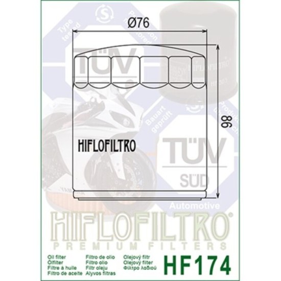 Filtro de Aceite Hiflofiltro HF174B | RCMotos