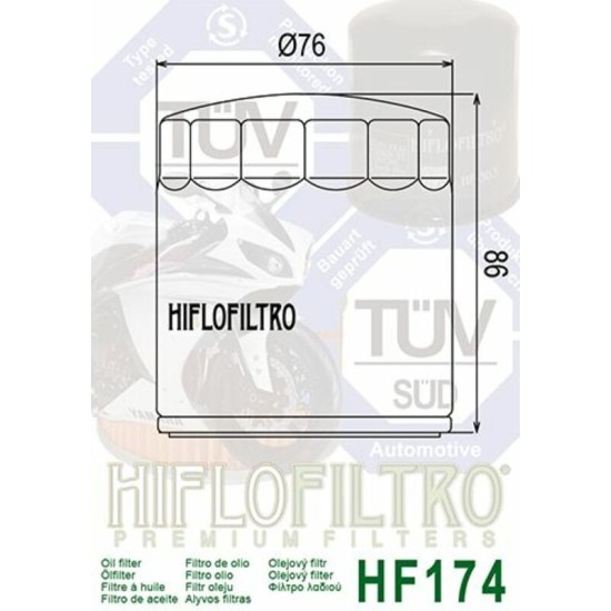 Filtro de Aceite Hiflofiltro HF174C | RCMotos