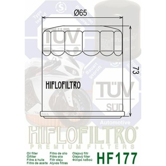 Filtro de Aceite Hiflofiltro HF177 | RCMotos