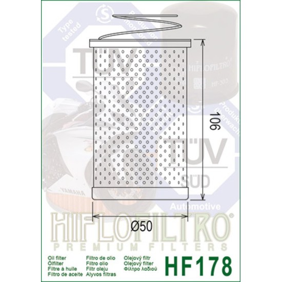 Filtro de Aceite Hiflofiltro HF178 | RCMotos