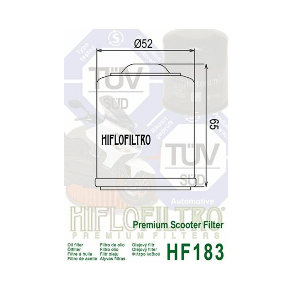 Filtro de Aceite Hiflofiltro HF183 | RCMotos