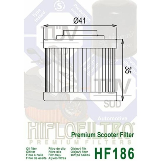 Filtro de Aceite Hiflofiltro HF186 | RCMotos