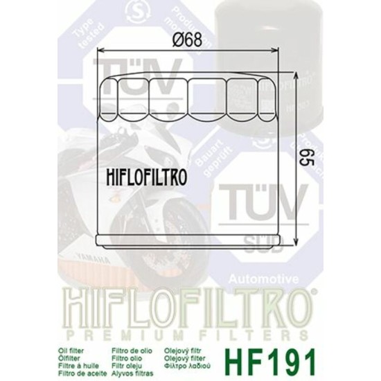 Filtro de Aceite Hiflofiltro HF191 | RCMotos