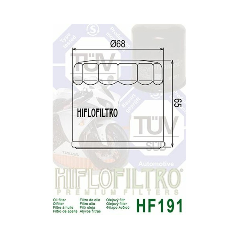 Filtro de Aceite Hiflofiltro HF191 | RCMotos