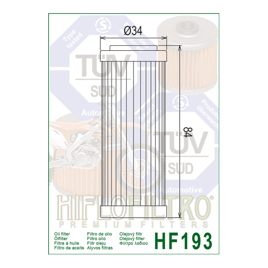 Filtro de Aceite Hiflofiltro HF193 | RCMotos
