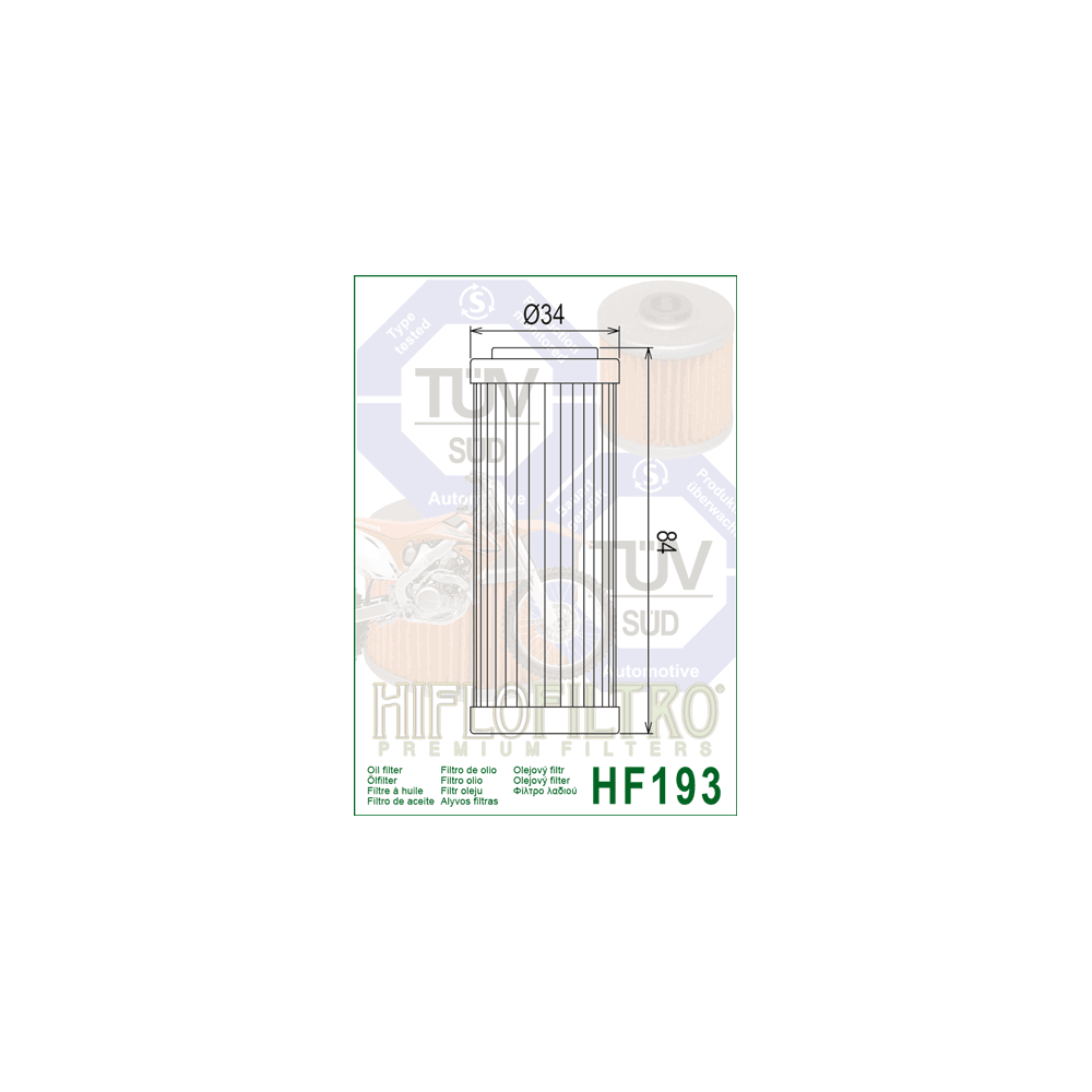 Filtro de Aceite Hiflofiltro HF193 | RCMotos