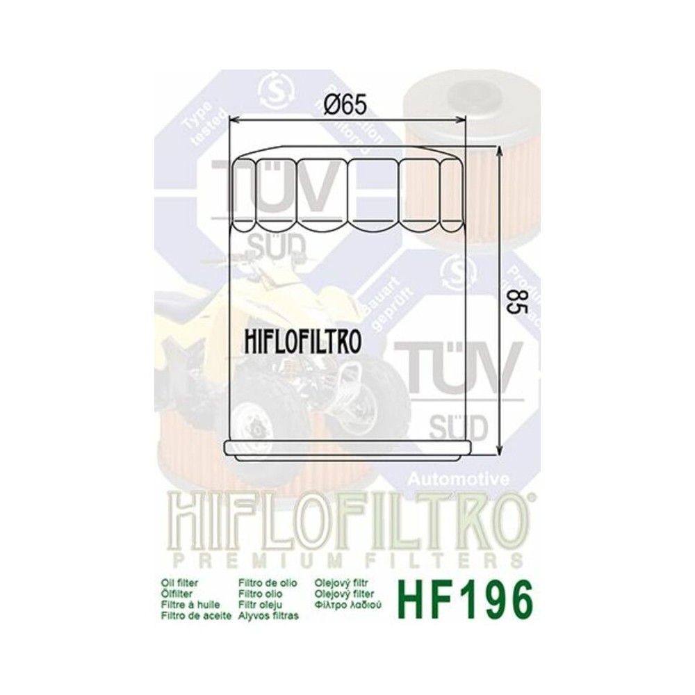 Filtro de Aceite Hiflofiltro HF196 | RCMotos