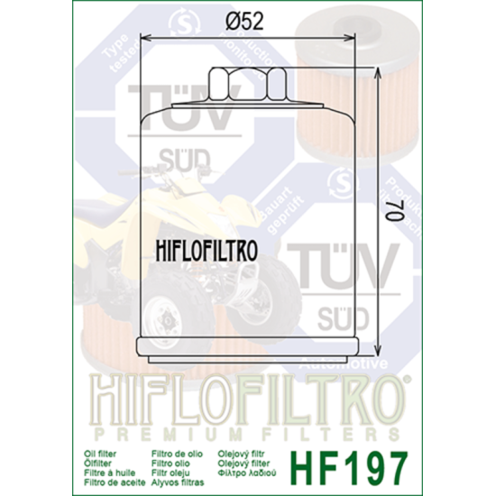 Filtro de Aceite Hiflofiltro HF197 | RCMotos