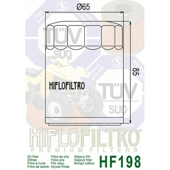 Filtro de Aceite Hiflofiltro HF198 | RCMotos