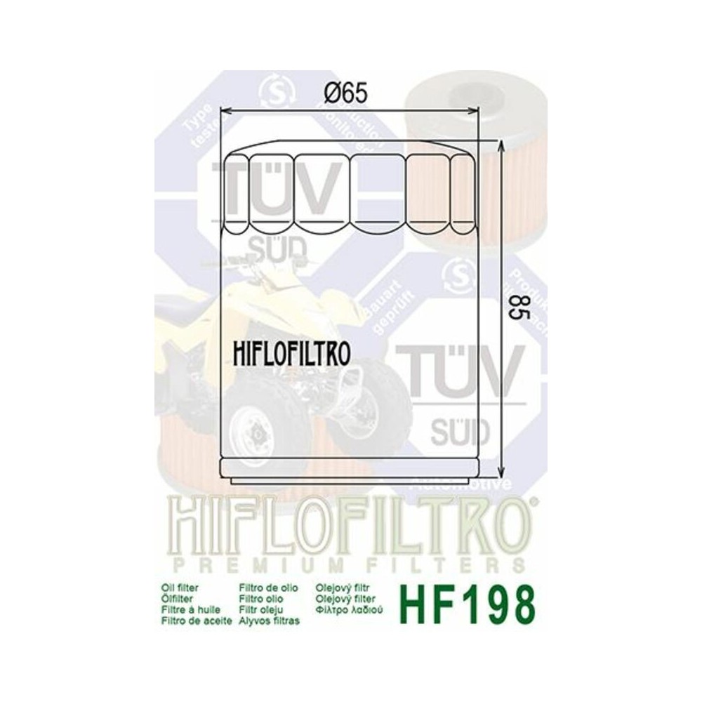 Filtro de Aceite Hiflofiltro HF198 | RCMotos