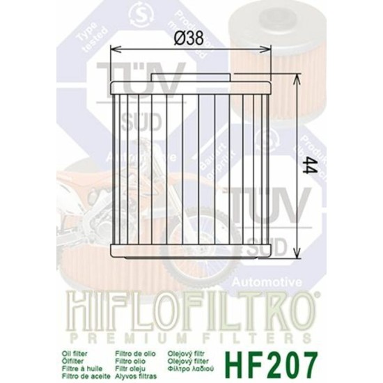 Filtro de Aceite Hiflofiltro HF207 | RCMotos