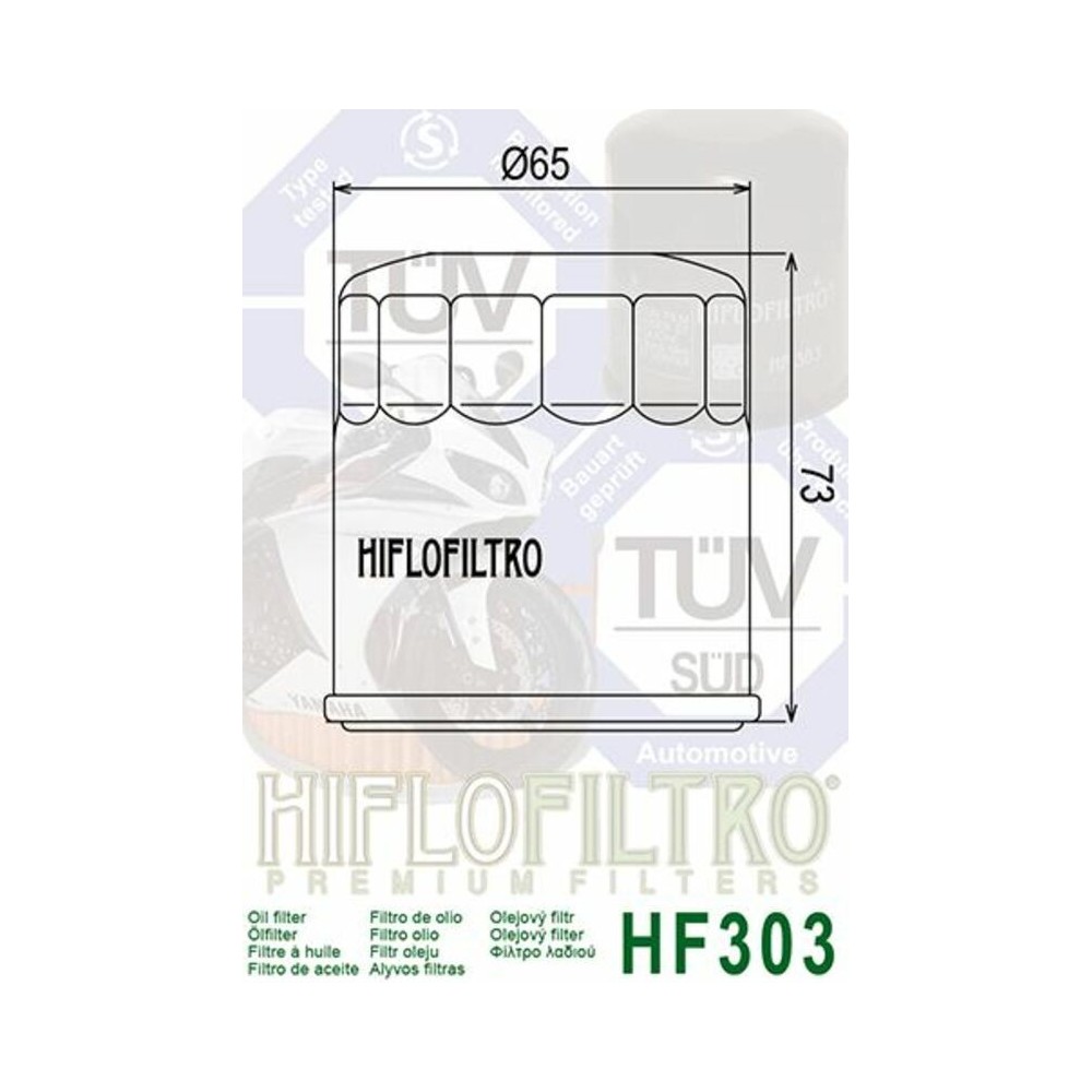 Filtro de Aceite Hiflofiltro HF303 | RCMotos