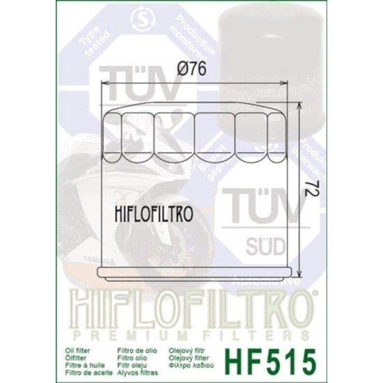 Filtro de Aceite Hiflofiltro HF515 | RCMotos