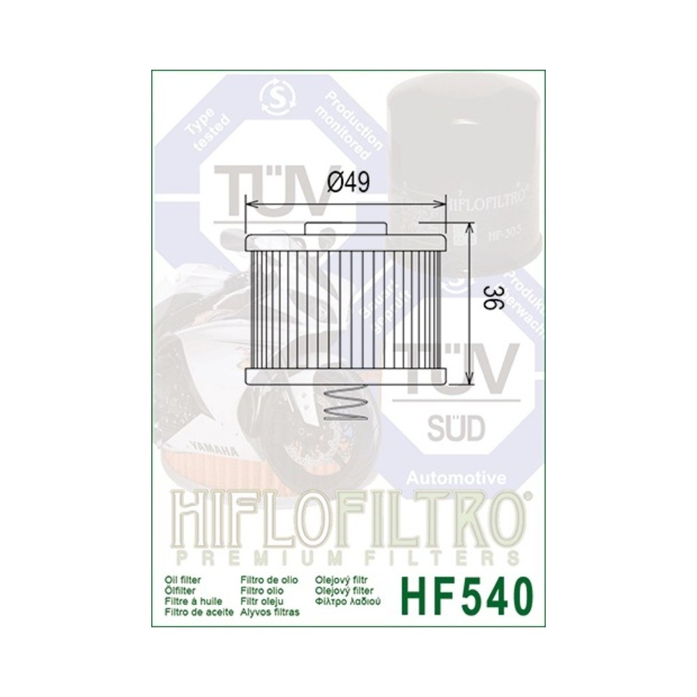 Filtro de Aceite Hiflofiltro HF540 | RCMotos