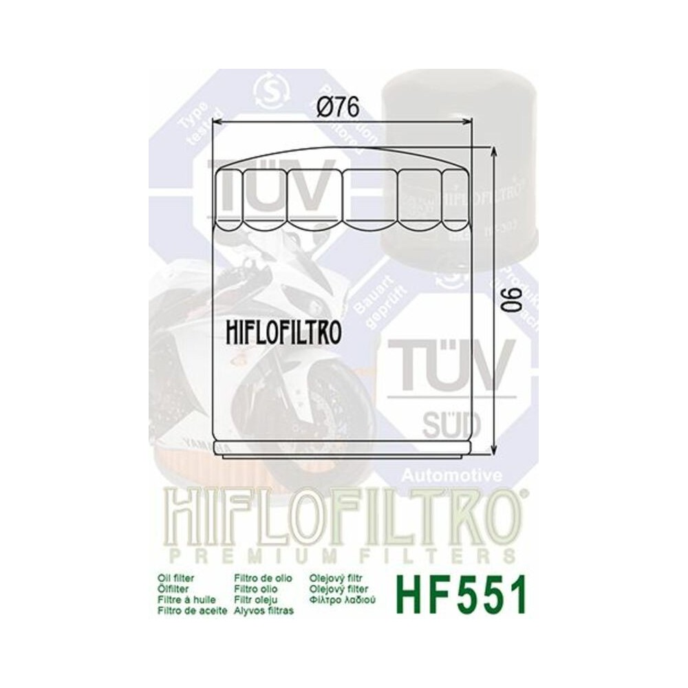 Filtro de Aceite Hiflofiltro HF551 | RCMotos
