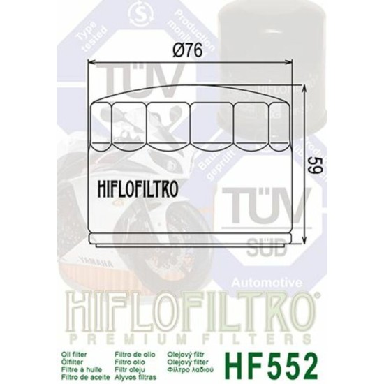 Filtro de Aceite Hiflofiltro HF552 | RCMotos