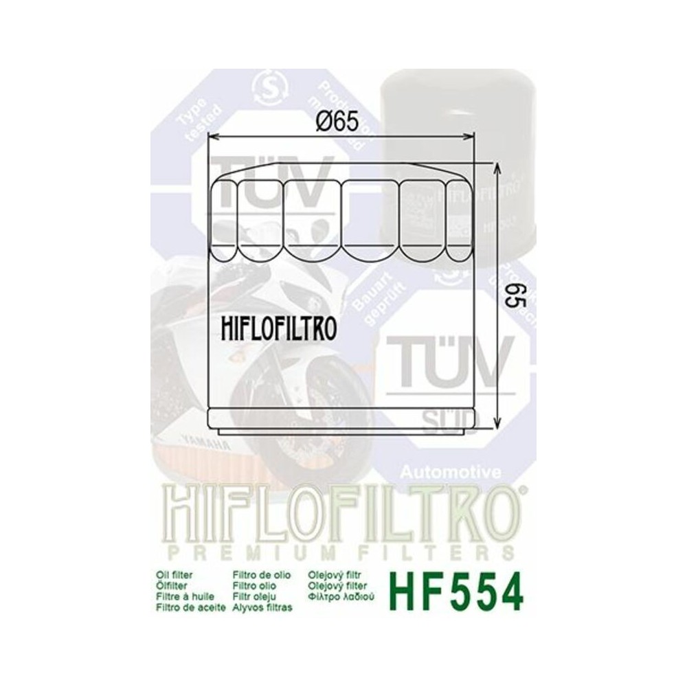 Filtro de Aceite Hiflofiltro HF554 | RCMotos