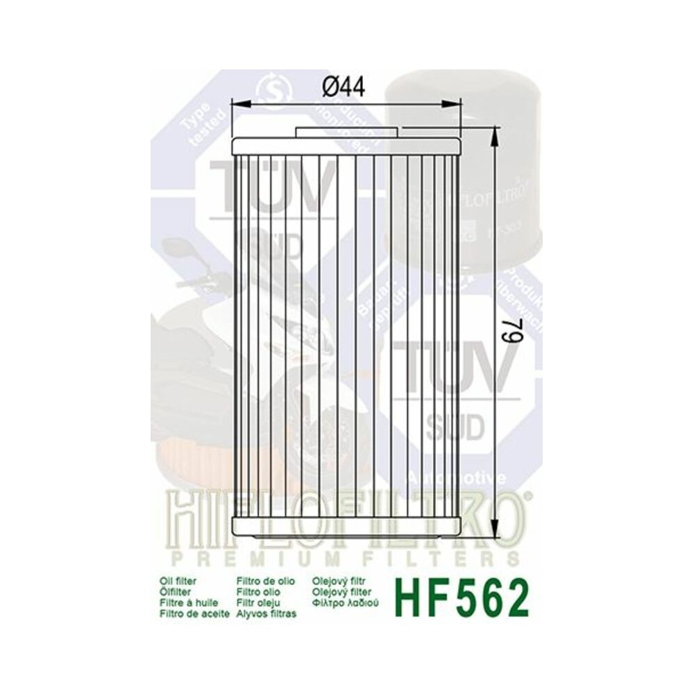 Filtro de Aceite Hiflofiltro HF562 | RCMotos