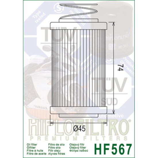 Filtro de Aceite Hiflofiltro HF567 | RCMotos