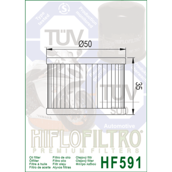 Filtro de Aceite Hiflofiltro HF591 | RCMotos