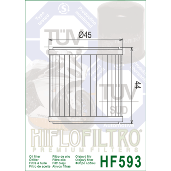 Filtro de Aceite Hiflofiltro HF593 | RCMotos