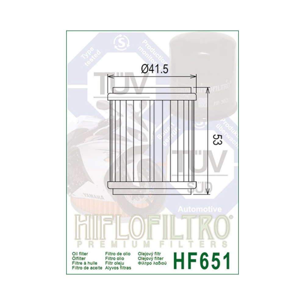 Filtro de Aceite Hiflofiltro HF651 | RCMotos