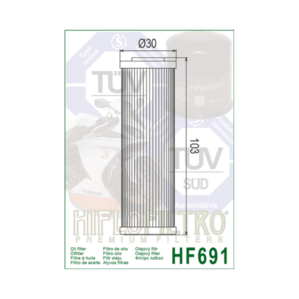 Filtro de Aceite Hiflofiltro HF691 | RCMotos