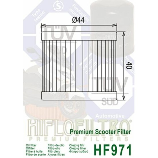 Filtro de Aceite Hiflofiltro HF971 | RCMotos