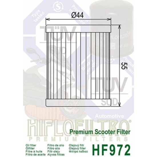 Filtro de Aceite Hiflofiltro HF972 | RCMotos