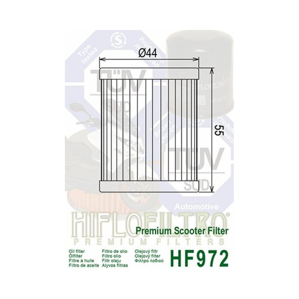 Filtro de Aceite Hiflofiltro HF972 | RCMotos