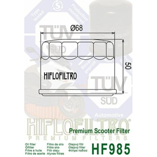 Filtro de Aceite Hiflofiltro HF985 | RCMotos