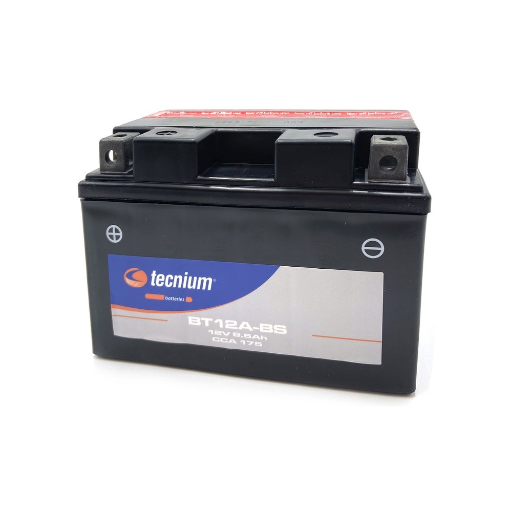 Batería TECNIUM BT12A-BS sin mantenimiento con pack de electrolito | Batería moto Tecnium